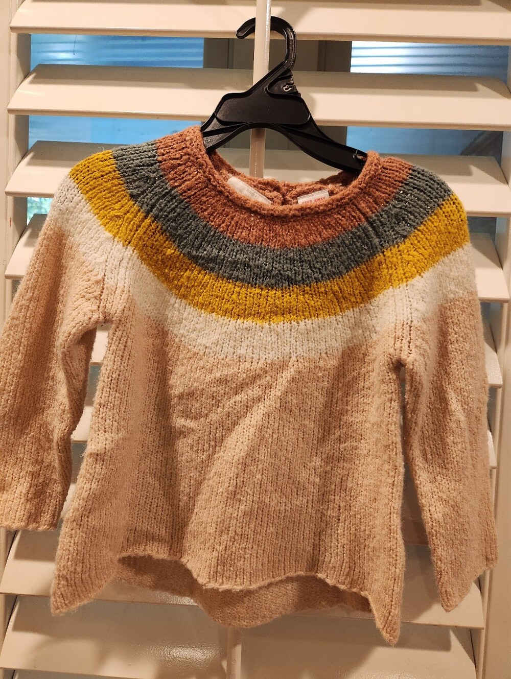 Zara Cozy Multicolor Yoke Sweater, Size 18-24M